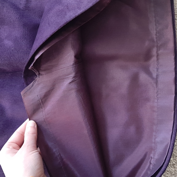 Women's Vintage Purple Suede Danier Midi Pencil Skirt Size 4 - Picture 8 of 12